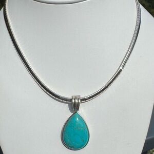 925 Whitney Kelly Turquoise Omega Necklace